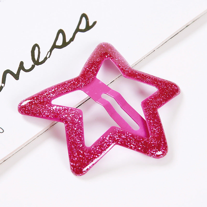 Wholesale Sequin Glitter Stars Acrylic Hair Clips